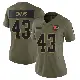 ＃43 Women's Nate Evans Olive Limited Cleveland Browns 2025 Salute to Service Jersey