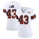 ＃43 Women's Nate Evans White Game Cleveland Browns 1946 Collection Alternate Jersey