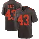＃43 Youth Drew Biber Brown Game Cleveland Browns Alternate Jersey