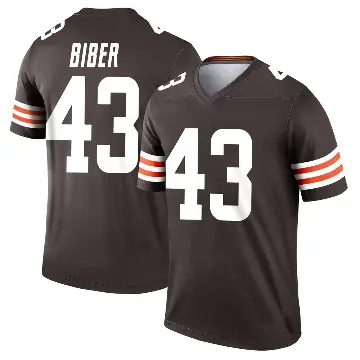 ＃43 Youth Drew Biber Brown Legend Cleveland Browns Jersey