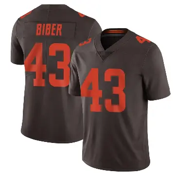 ＃43 Youth Drew Biber Brown Limited Cleveland Browns Vapor Alternate Jersey