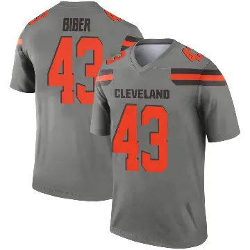 ＃43 Youth Drew Biber Legend Cleveland Browns Inverted Silver Jersey