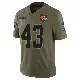 ＃43 Youth Drew Biber Olive Limited Cleveland Browns 2025 Salute to Service Jersey