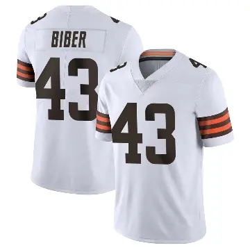 ＃43 Youth Drew Biber White Limited Cleveland Browns Vapor Untouchable Jersey