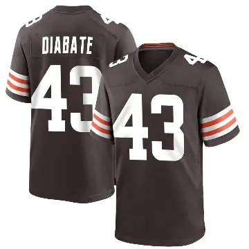 ＃43 Youth Mohamoud Diabate Brown Game Cleveland Browns Team Color Jersey