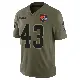 ＃43 Youth Nate Evans Olive Limited Cleveland Browns 2025 Salute to Service Jersey
