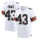 ＃43 Youth Nate Evans White Game Cleveland Browns Jersey