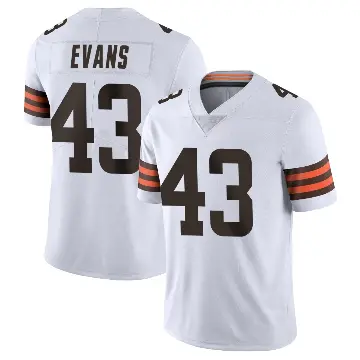 ＃43 Youth Nate Evans White Limited Cleveland Browns Vapor Untouchable Jersey