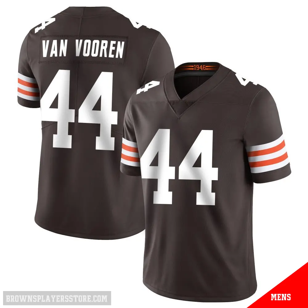 ＃44 Men's Mitch Van Vooren Brown Limited Cleveland Browns Team Color Vapor Untouchable Jersey