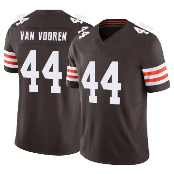 ＃44 Men's Mitch Van Vooren Brown Limited Cleveland Browns Vapor F.U.S.E. Jersey