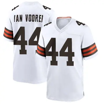 ＃44 Men's Mitch Van Vooren White Game Cleveland Browns Jersey