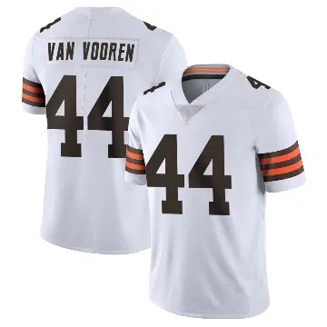 ＃44 Men's Mitch Van Vooren White Limited Cleveland Browns Vapor Untouchable Jersey