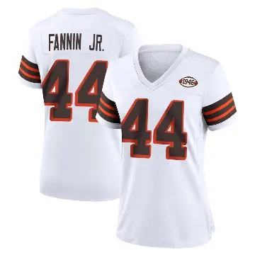 ＃44 Women's Harold Fannin Jr. White Game Cleveland Browns 1946 Collection Alternate Jersey