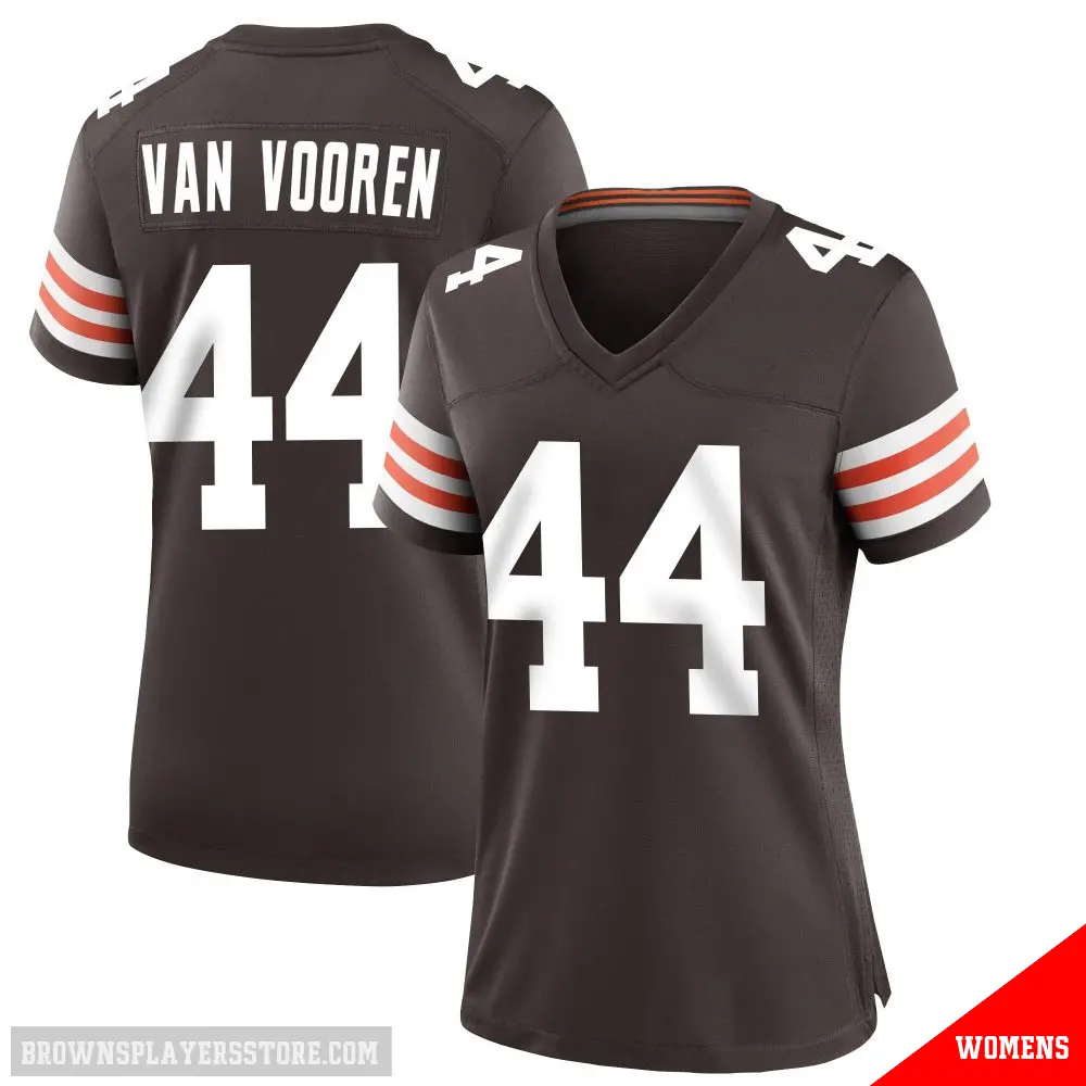 ＃44 Women's Mitch Van Vooren Brown Game Cleveland Browns Team Color Jersey