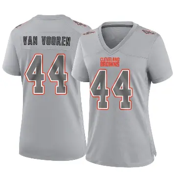 ＃44 Women's Mitch Van Vooren Gray Game Cleveland Browns Atmosphere Fashion Jersey