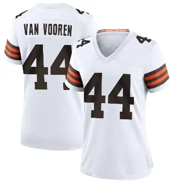 ＃44 Women's Mitch Van Vooren White Game Cleveland Browns Jersey