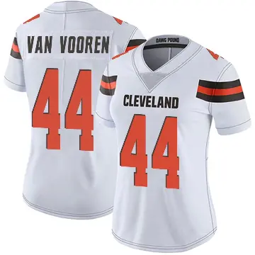 ＃44 Women's Mitch Van Vooren White Limited Cleveland Browns Vapor Untouchable Jersey