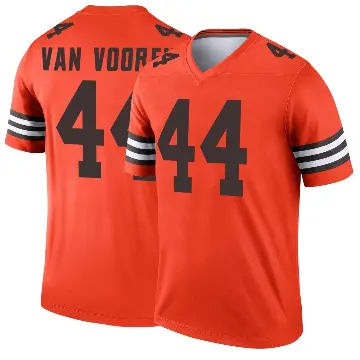 ＃44 Youth Mitch Van Vooren Orange Legend Cleveland Browns Inverted Jersey
