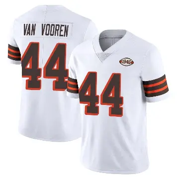 ＃44 Youth Mitch Van Vooren White Limited Cleveland Browns Vapor 1946 Collection Alternate Jersey