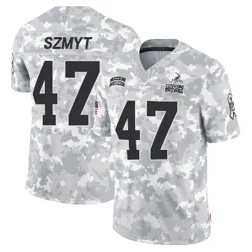 ＃47 Men's Andre Szmyt Arctic Camo Limited Cleveland Browns 2024 Salute to Service Jersey