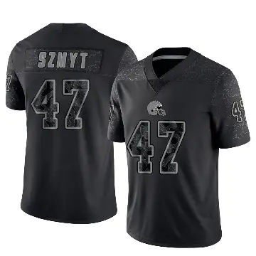 ＃47 Men's Andre Szmyt Black Limited Cleveland Browns Reflective Jersey