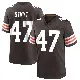＃47 Men's Andre Szmyt Brown Game Cleveland Browns Team Color Jersey
