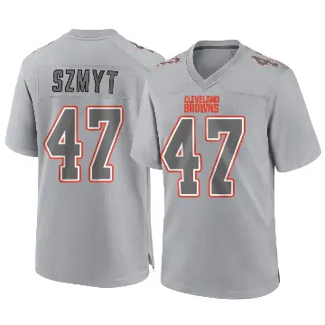 ＃47 Men's Andre Szmyt Gray Game Cleveland Browns Atmosphere Fashion Jersey
