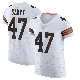 ＃47 Men's Andre Szmyt White Elite Cleveland Browns Vapor Jersey