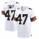 ＃47 Men's Andre Szmyt White Game Cleveland Browns Jersey