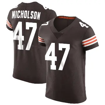 ＃47 Men's DeCarlos Nicholson Brown Elite Cleveland Browns Vapor Jersey
