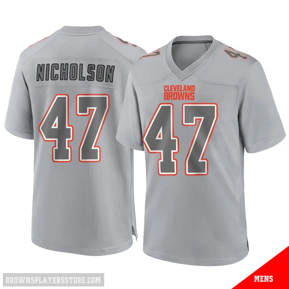 ＃47 Men's DeCarlos Nicholson Gray Game Cleveland Browns Atmosphere Fashion Jersey