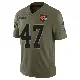 ＃47 Men's DeCarlos Nicholson Olive Limited Cleveland Browns 2025 Salute to Service Jersey