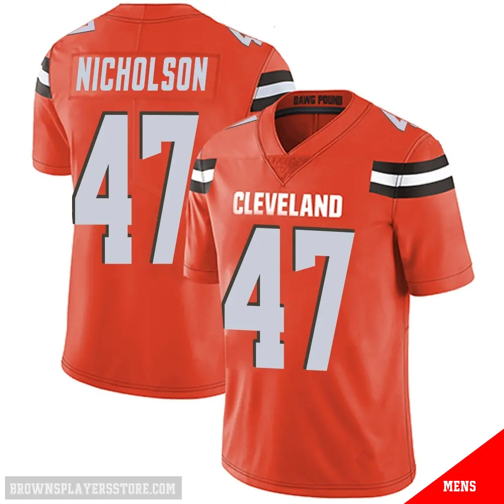 ＃47 Men's DeCarlos Nicholson Orange Limited Cleveland Browns Alternate Vapor Untouchable Jersey