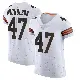 ＃47 Men's DeCarlos Nicholson White Elite Cleveland Browns Vapor Jersey