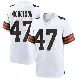 ＃47 Men's DeCarlos Nicholson White Game Cleveland Browns Jersey