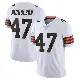 ＃47 Men's DeCarlos Nicholson White Limited Cleveland Browns Vapor Untouchable Jersey