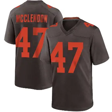 ＃47 Men's Jeremiah McClendon Brown Game Cleveland Browns Alternate Jersey