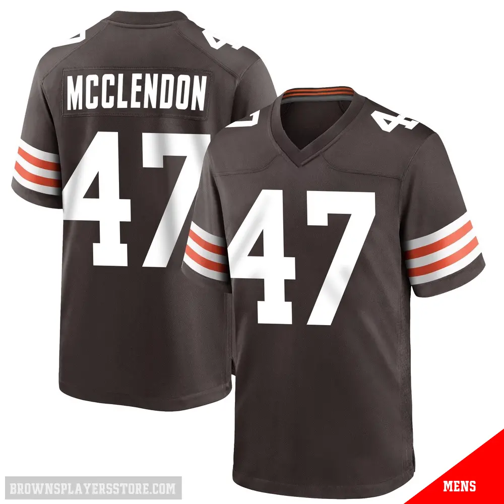 ＃47 Men's Jeremiah McClendon Brown Game Cleveland Browns Team Color Jersey