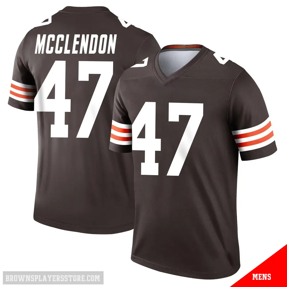 ＃47 Men's Jeremiah McClendon Brown Legend Cleveland Browns Jersey