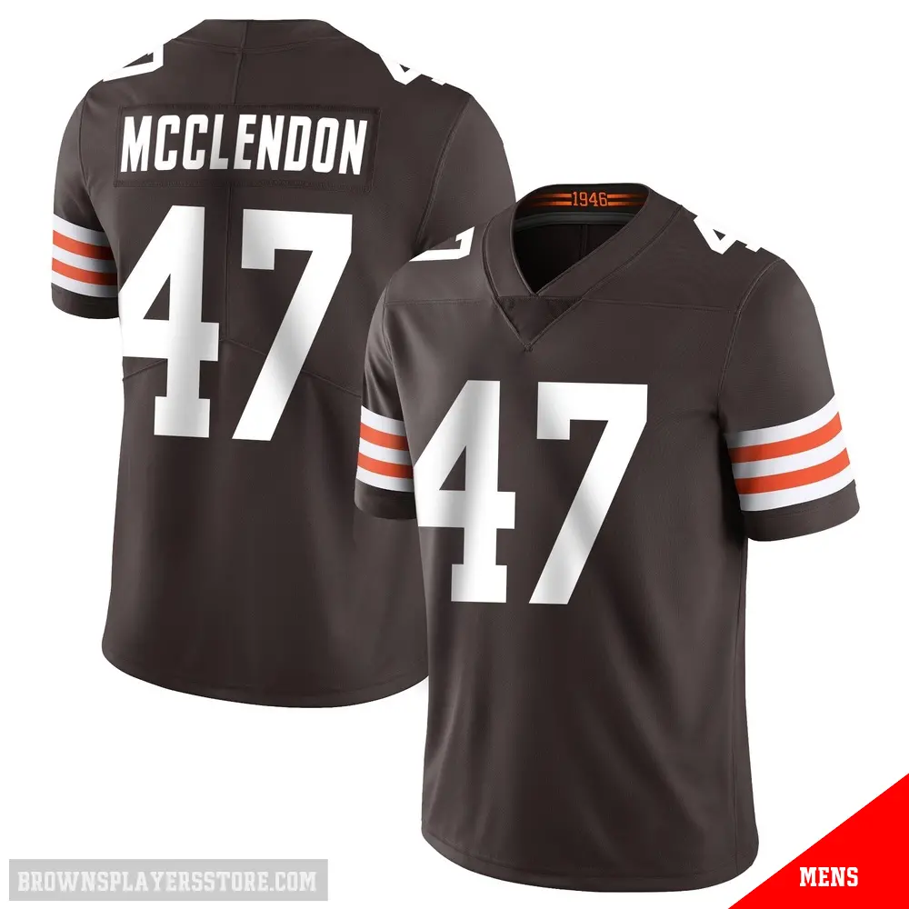 ＃47 Men's Jeremiah McClendon Brown Limited Cleveland Browns Team Color Vapor Untouchable Jersey
