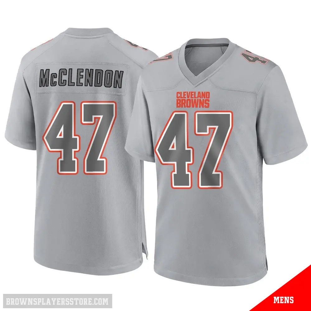 ＃47 Men's Jeremiah McClendon Gray Game Cleveland Browns Atmosphere Fashion Jersey