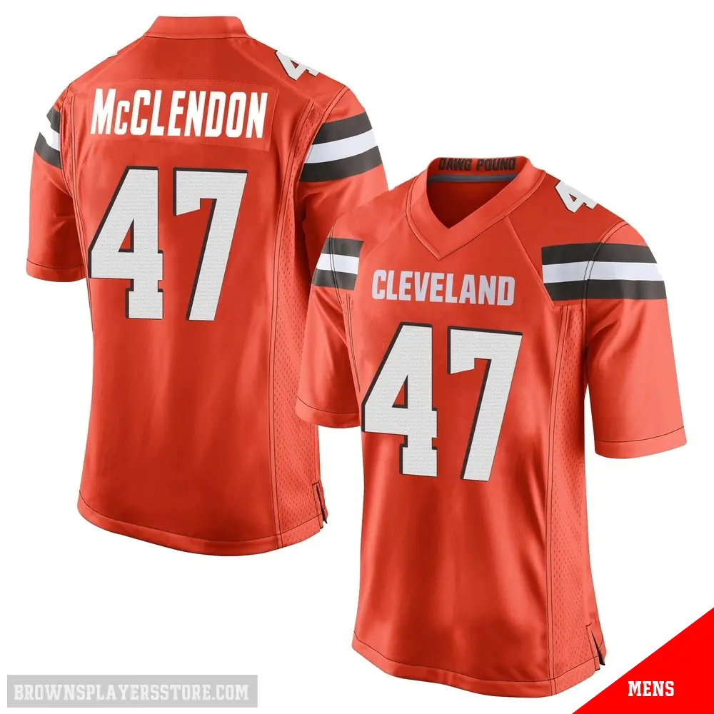 ＃47 Men's Jeremiah McClendon Orange Game Cleveland Browns Alternate Jersey