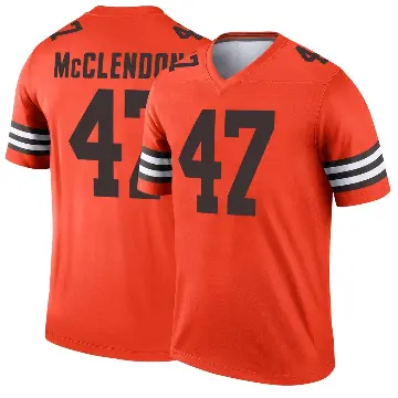 ＃47 Men's Jeremiah McClendon Orange Legend Cleveland Browns Inverted Jersey