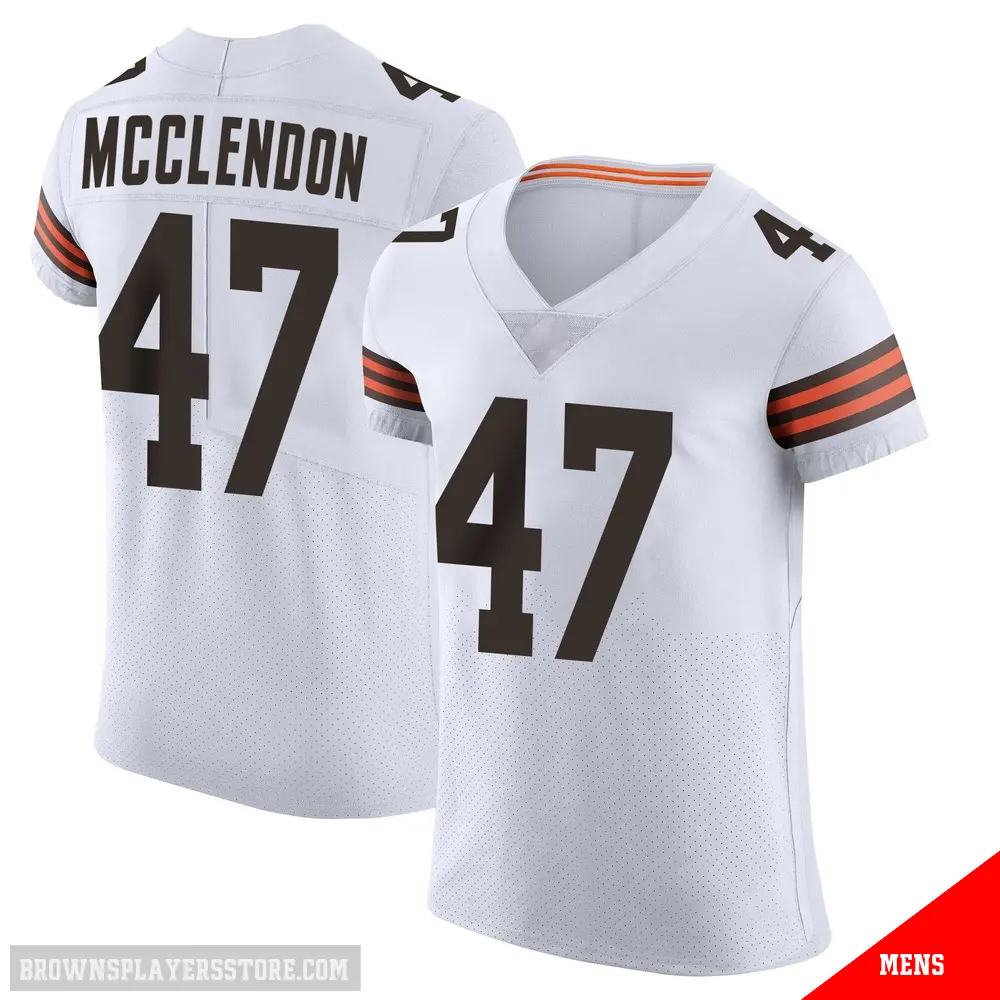 ＃47 Men's Jeremiah McClendon White Elite Cleveland Browns Vapor Jersey
