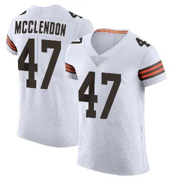＃47 Men's Jeremiah McClendon White Elite Cleveland Browns Vapor Jersey