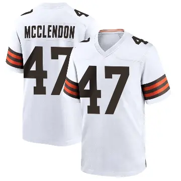 ＃47 Men's Jeremiah McClendon White Game Cleveland Browns Jersey
