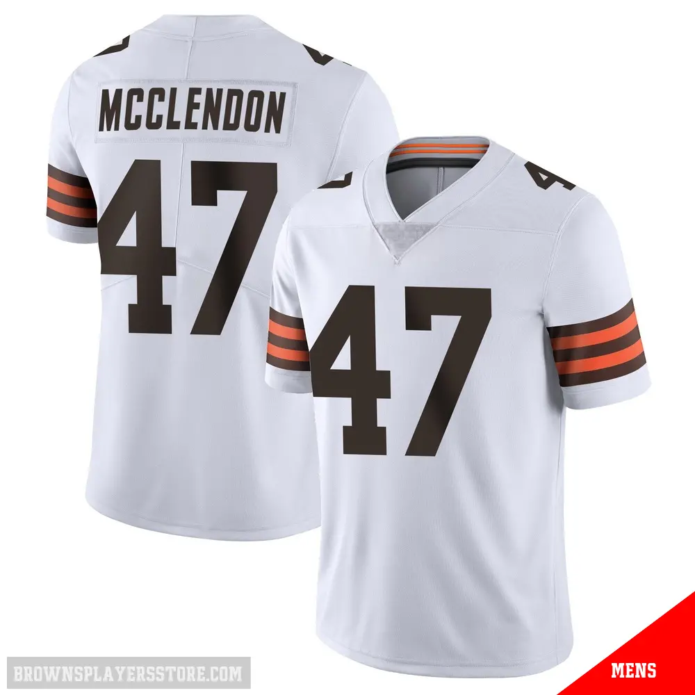 ＃47 Men's Jeremiah McClendon White Limited Cleveland Browns Vapor Untouchable Jersey