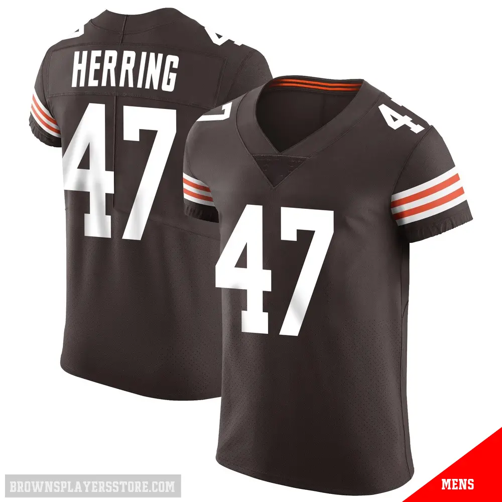 ＃47 Men's Tyron Herring Brown Elite Cleveland Browns Vapor Jersey