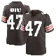 ＃47 Men's Tyron Herring Brown Game Cleveland Browns Team Color Jersey