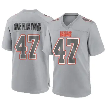 ＃47 Men's Tyron Herring Gray Game Cleveland Browns Atmosphere Fashion Jersey